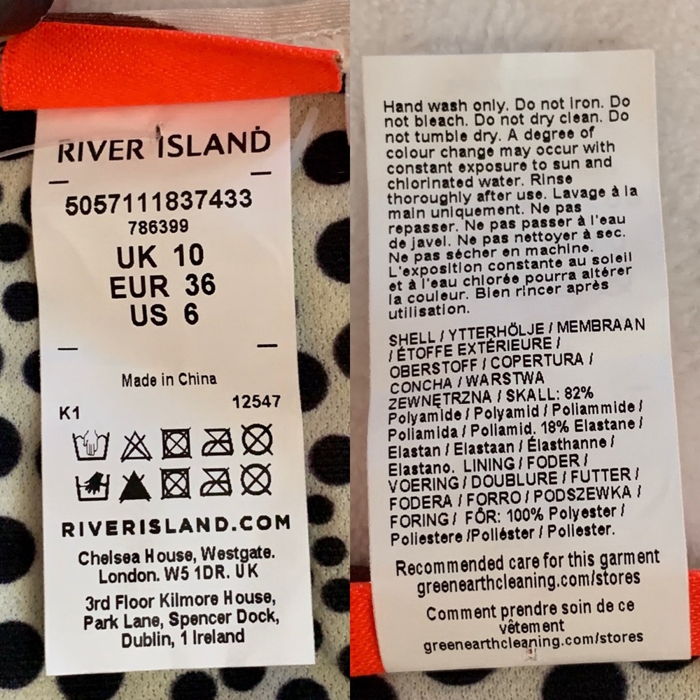 River Island Leopard Ring Triangle Bikini Bottoms Sz 6 - Picture 11 of 12